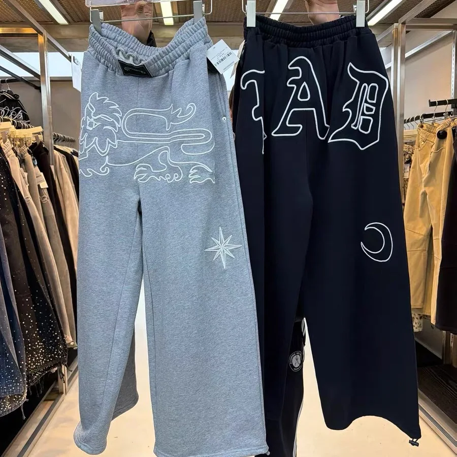 

American Style Spicy Girl Casual Wide Leg Pants Women Loose Street Straight Leg Trousers Trendy High Waist Hooded Summer