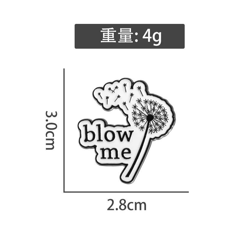 English Plant Brooch Personality Blow Me Dandelion Metal Badge Small Gifts Wholesale Cap Pins for Caps Decorative Brooches Lapel