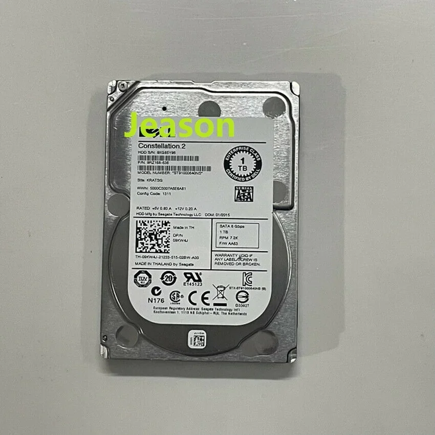 Per Dell 1TB 7.2K 2.5 "6G SATA WF12F 0 WF12F ST91000640NS disco rigido HDD