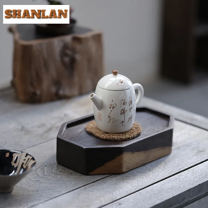 Handmade Blackwood Wood Teapot Holder Plum Blossom Dry Soaking Platform Small Solid Wood Teaware Support Tableware Accessories