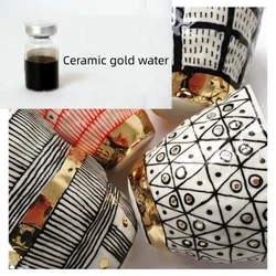 Ceramika z nadszkliwem kolor złoty Pigment Jingdezhen ceramiczny malowane złoto wody DIY ceramiczny kolor obrys kolor złoty płyn pozłacany