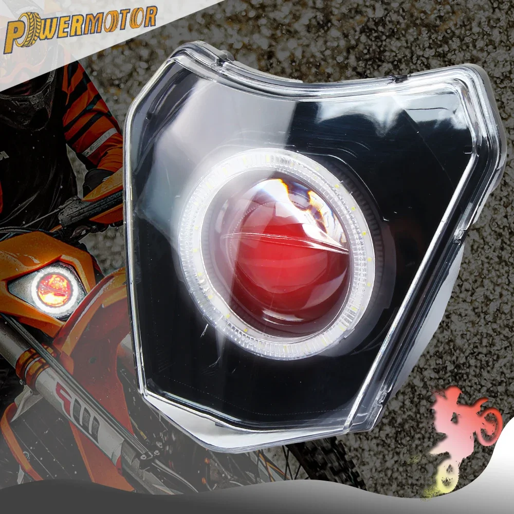 

Motorcycle Headlight LED Wick Plate Head Lamp Fairing Round for KTM KLX EXC SXF MX Dirt Bike Motocross Enduro 2019 Super Moto
