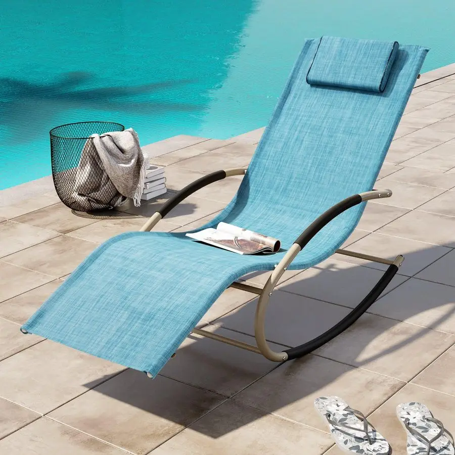Outdoor Lounger Chair Chaise Lounge Zero Gravity Rocker Patio Lounge Chair Rocking Sunlonger for Sunbathing, Napping for Patio,