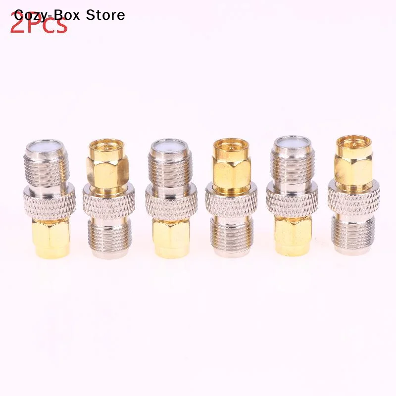 [ZY]2Pcs SMA Male Turn F Female Copper RF Conversion Head Smaj/FK SMA Internal Thread Inner Needle Turn F External Thread Inn