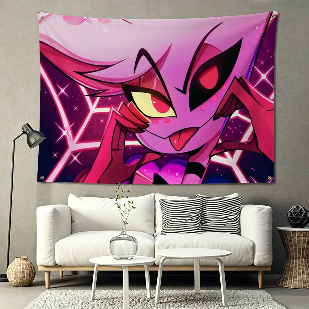 Angel Dust H-Hazbin H-Hotel Flags for Bedrooms Home Decor Items Outdoor Decors Garage Decoration
