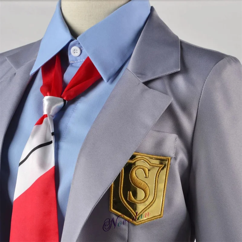 Anime Je Leugen In April Kaori Miyazono Cosplay Kostuum Arima Kousei Synthetische Pruik Jas Shirt Rok School Uniform Meisjes Vrouwen