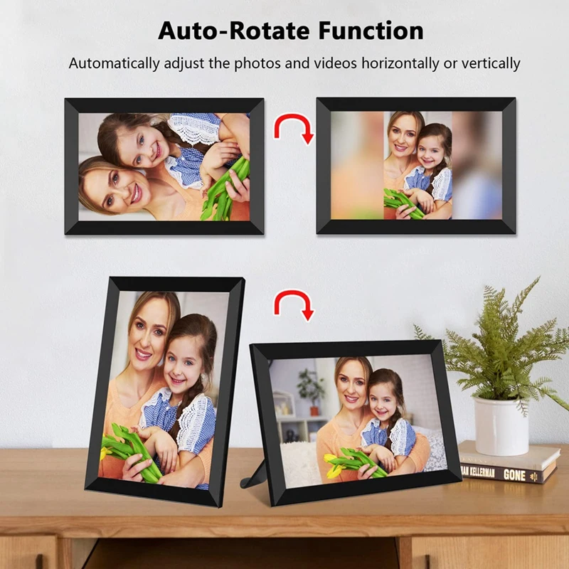 10.1 Inch Smart Wifi Digital Photo Frame 1280X800 IPS LCD Touch Screen, Auto-Rotate Portrait And Landscape Easy Install EU Plug