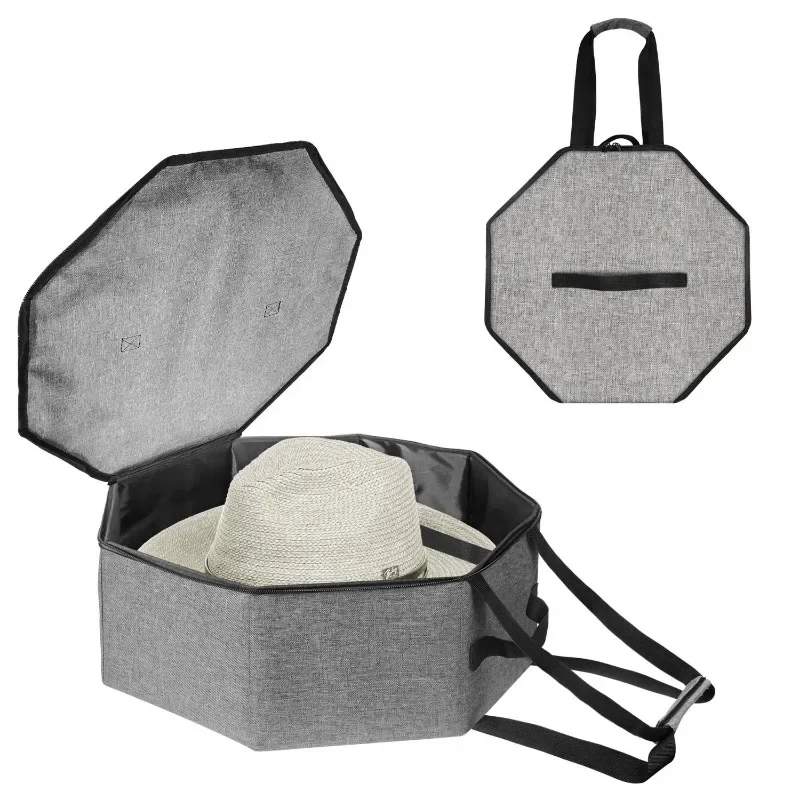 Traveling Cowboy Hat Storage Case Hat Box Collapsible Hats Box Holder Organizer Case with Zipper for Cowboy Hats Fisherman Hats