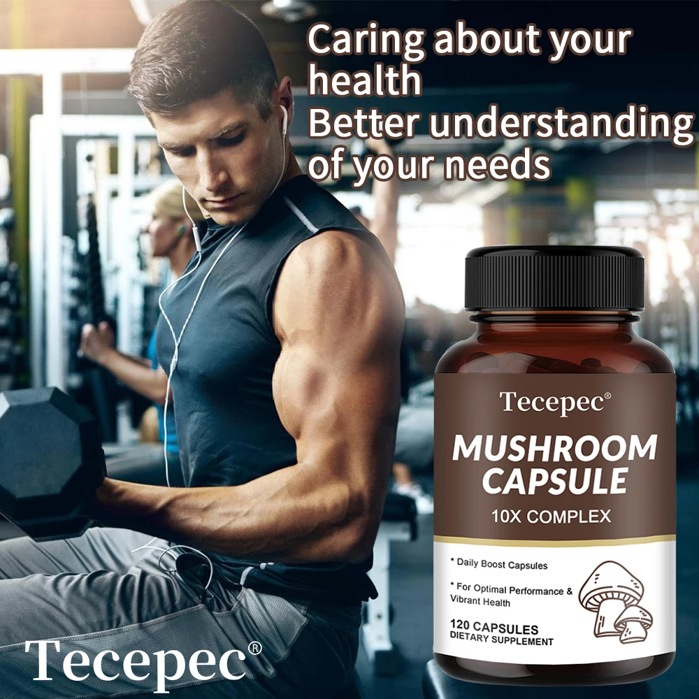 Natural Lion's Mane Mushroom Capsules Brain Nervous System Health and Memory Supplements Immunity Sleep Energy Mood Support