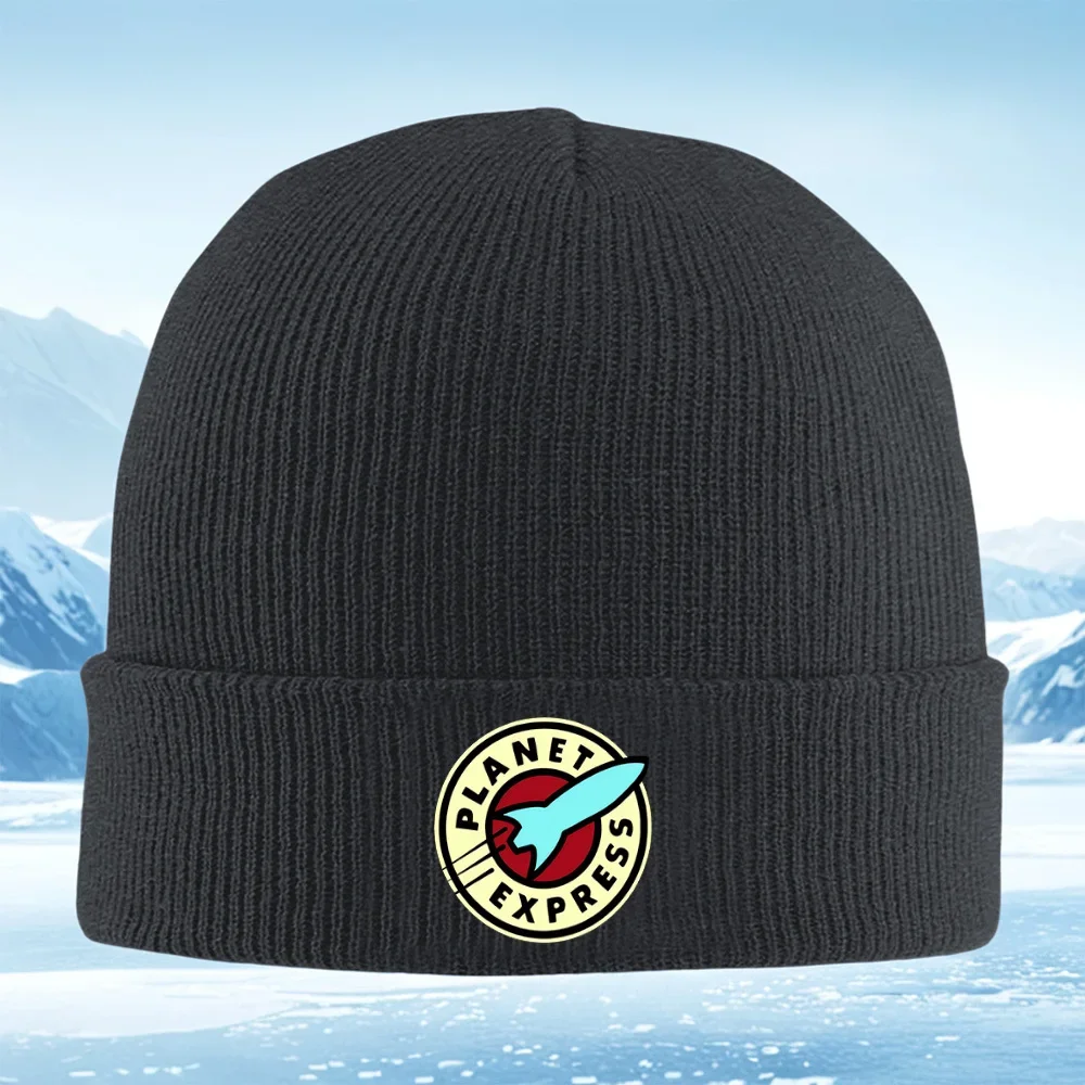 2026 Planet Express rocket badge logo Men Women Unisex Knitted Hat Beanie Pullover Cap Winter Thermal Warm Christmas Outdoor Cyc