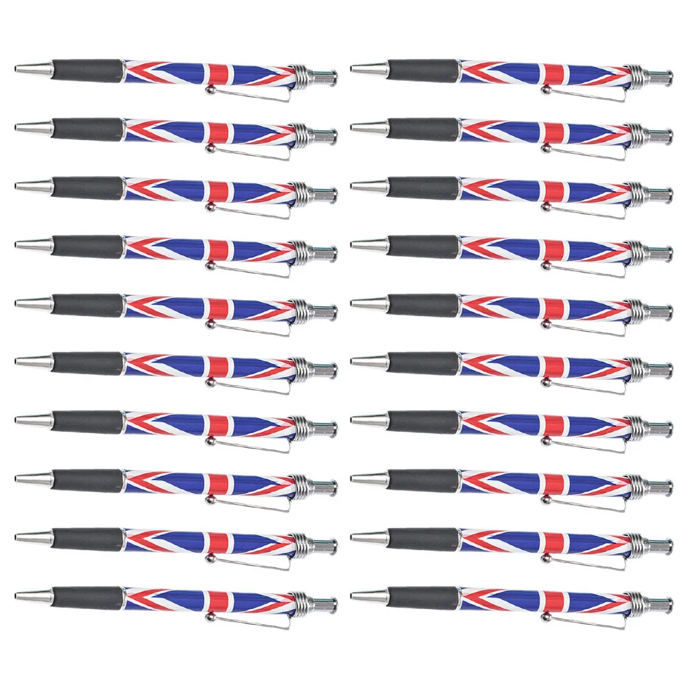 

20Pcs British Flag Ballpoint Pens Stylish Uk Theme Black Ink Smooth Writing Signing Office School Supplies Flag Ballpoint Pen