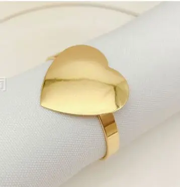 

10pcs/lot Hotel Valentine's Day Mother's Day heart-shaped napkin buckle love napkin ring napkin ring mouth cloth ring