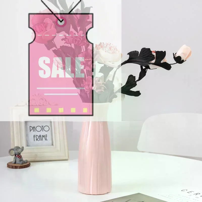 Plastic Dried Flower Vase With Minimalist Geometric Plastic Flower Pot Living Room Small And Fresh Flower Arrangement Decoratio