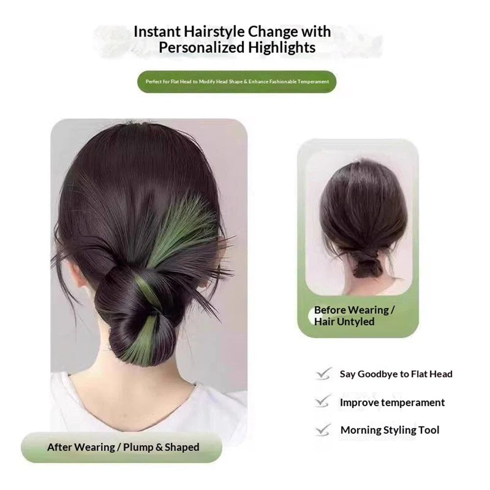 1pc Synthetic Messy Bun Claw Clip Hairpiece Streaked Dopamine Spiky Ponytail Extension Fake Hair for Women Daily Party Cosplay