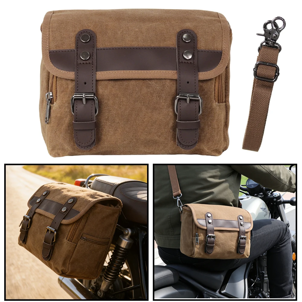 

Retro Motorcycle Tail Bag Waterproof Luggage Travel Bags Universal SaddleBag Tool Bag Motorbike Bicycle Side Bag Rear Seat Bag