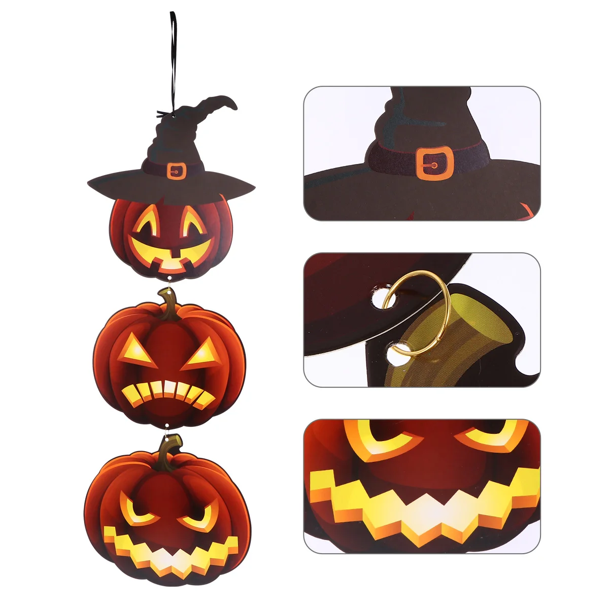 

2 Pcs Paper Jack-o-lantern Decor Hanging Pumpkin Halloween Decorations Window Party