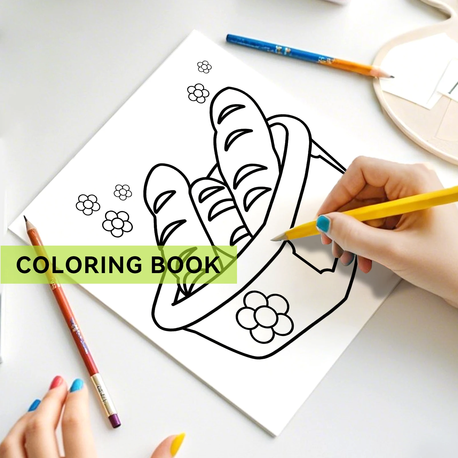 BAKE SHOP Coloring Book for Adults And Teens Featuring Cute Drawing Book Bold-easy Patterns Perfect Gift for Party and Birthday