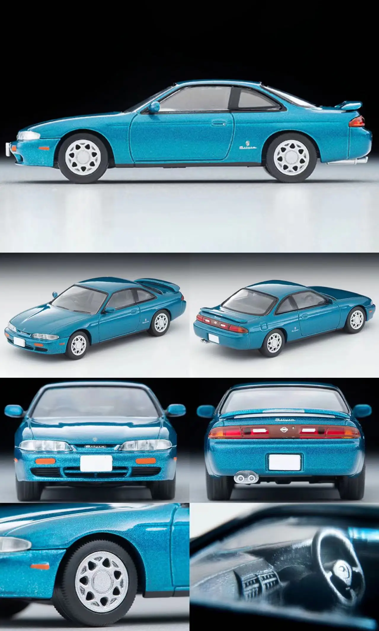 2406 Tomytec TLV 1/64 LV-N313b Nissan SILVIA Q\'s TypeS S14 Turquoise Die-cast Alloy Car Model Collection Display Gift