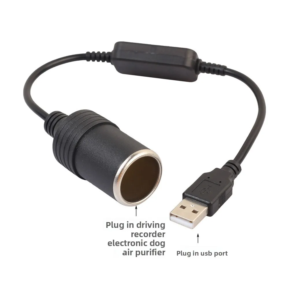 5V Naar 12V Sigarettenaansteker USB Converter Adapter Bedrade Controller Plug Connector Adapter Auto Interieur Accessoires