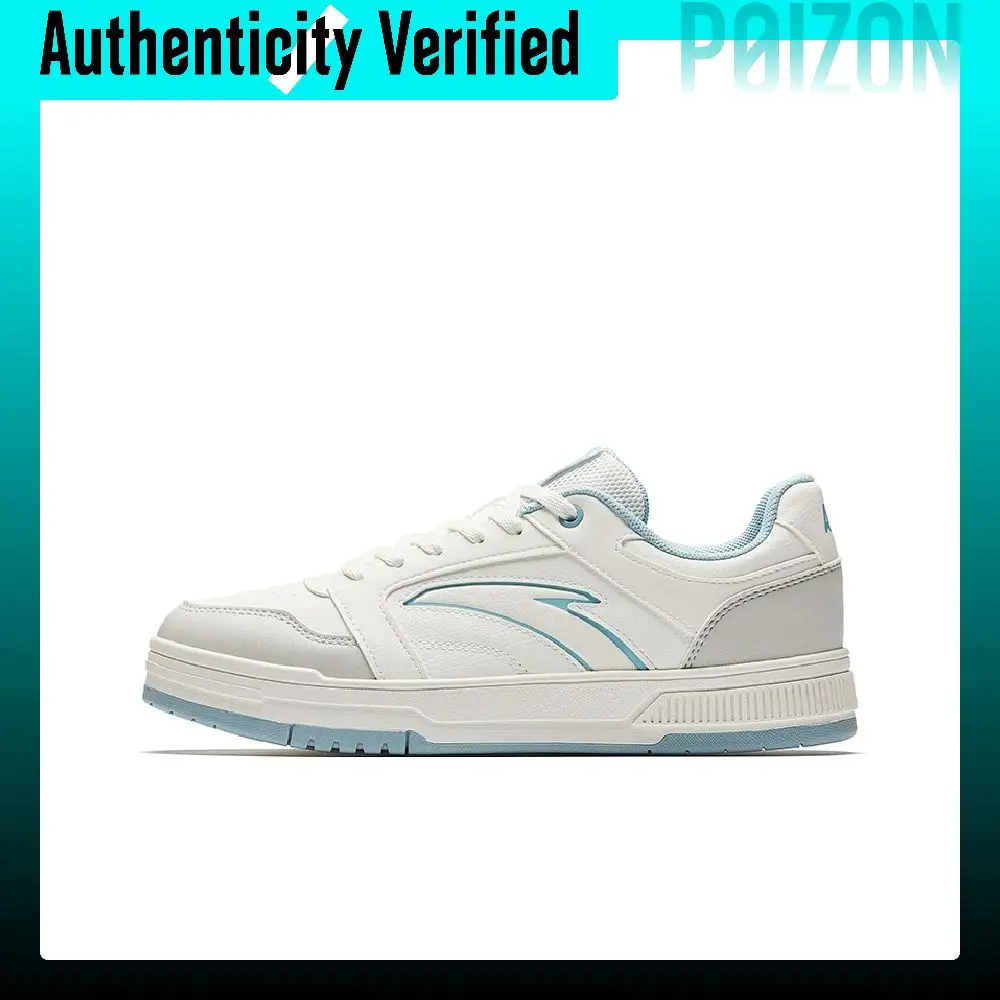 Anta Synthetic Leather, Textile Abrasion Resistant Slip Resistant Low top Skateboard Shoes Women's Ivory White 122618011-2