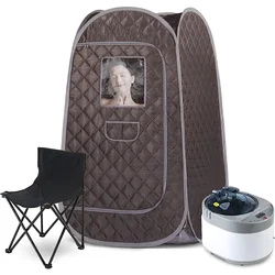 Sauna de vapor portátil de tamaño completo, Spa para relajación, terapia de desintoxicación corporal con 4 litros, vaporizador grande, Control remoto
