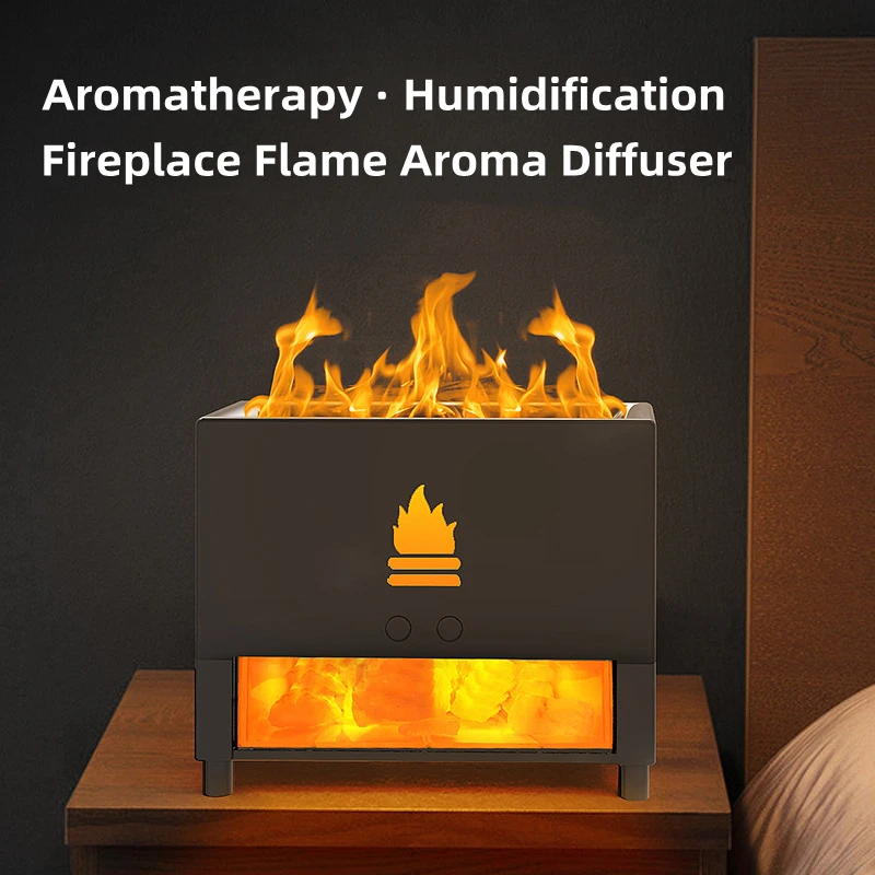 

Simulation Closet Flame Aromatherapy Salt Stone Air Humidifier USB Essential oil Diffuser for Home Room Fragrance Aroma Diffusor