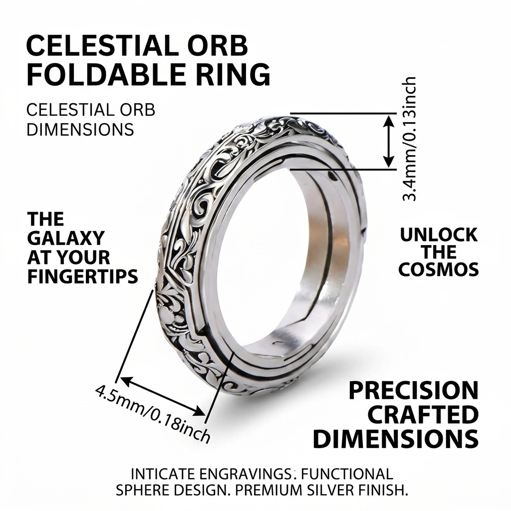 Vintage Astronomical Ball Alloy Men's and Women's Rings Creative Complex Rotating Cosmic Ring Deformable Rotating Ring Necklace