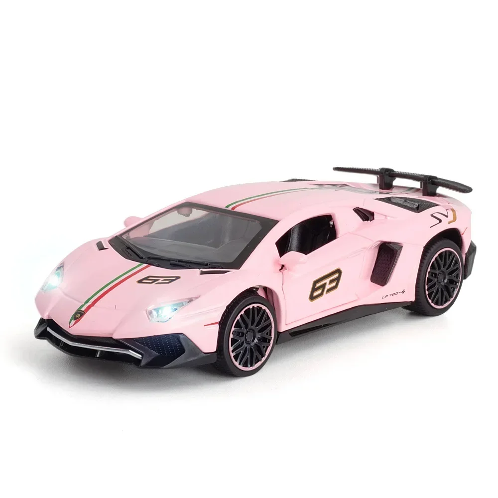 1:32 Lamborghini Aventador LP780-4 SVJ Super Car Alloy Metal Diecast Model Car Sound & Light Collect Hobby Ornaments Gift A710