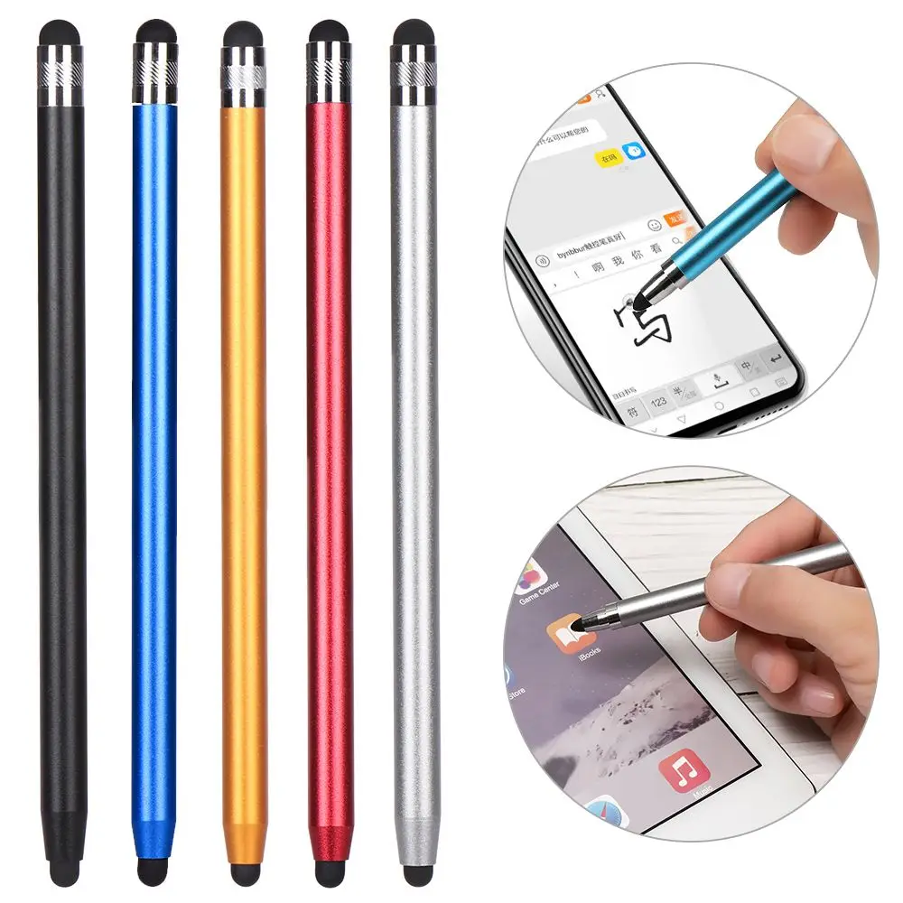 Portable Sensitive Tablet Phone Universal Drawing Pen Capacitive Stylus Dual Silicone Tips Touch Screen Pen