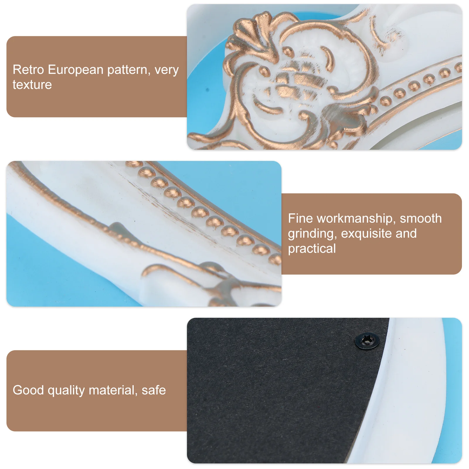 

Oval Vintage Mirror Tray Baroque Style Makeup Jewelry Organizer Decorative Serving Display Tray Decorative Mirror