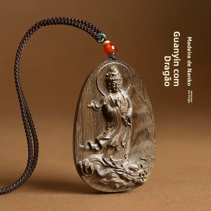 porte-cles-pendentif-bouddha-avalokiteshvara-protecteur-dragon-en-fil-d'or-de-qualite-superieure-amulette-a-suspendre-dans-la-voiture-bijoux-de-mode-en-bois-sombre