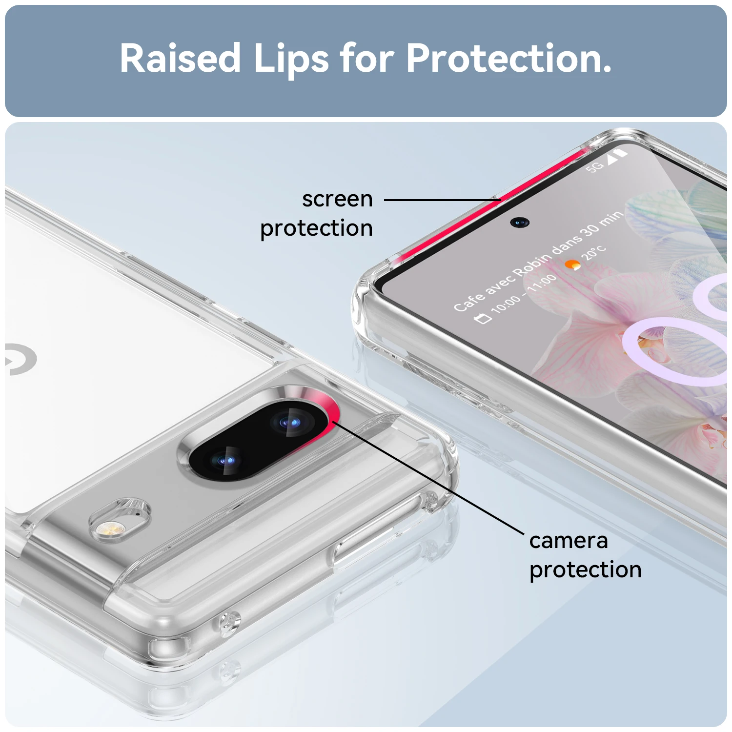 Clear Case For Google Pixel 7 Case Pixel 7 Cover Coque Funda Sehll  Hard Translucent Soft Frame Shockproof Phone Bumper Pixel 7