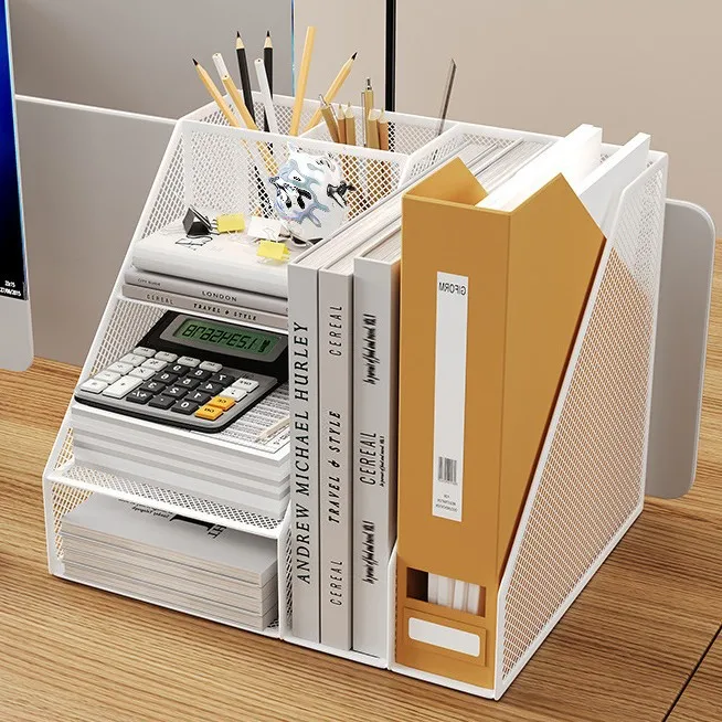 Étagère de bureau en métal, support de rangement pour livres, support de rangement pour documents, boîte de rangement pour documents
