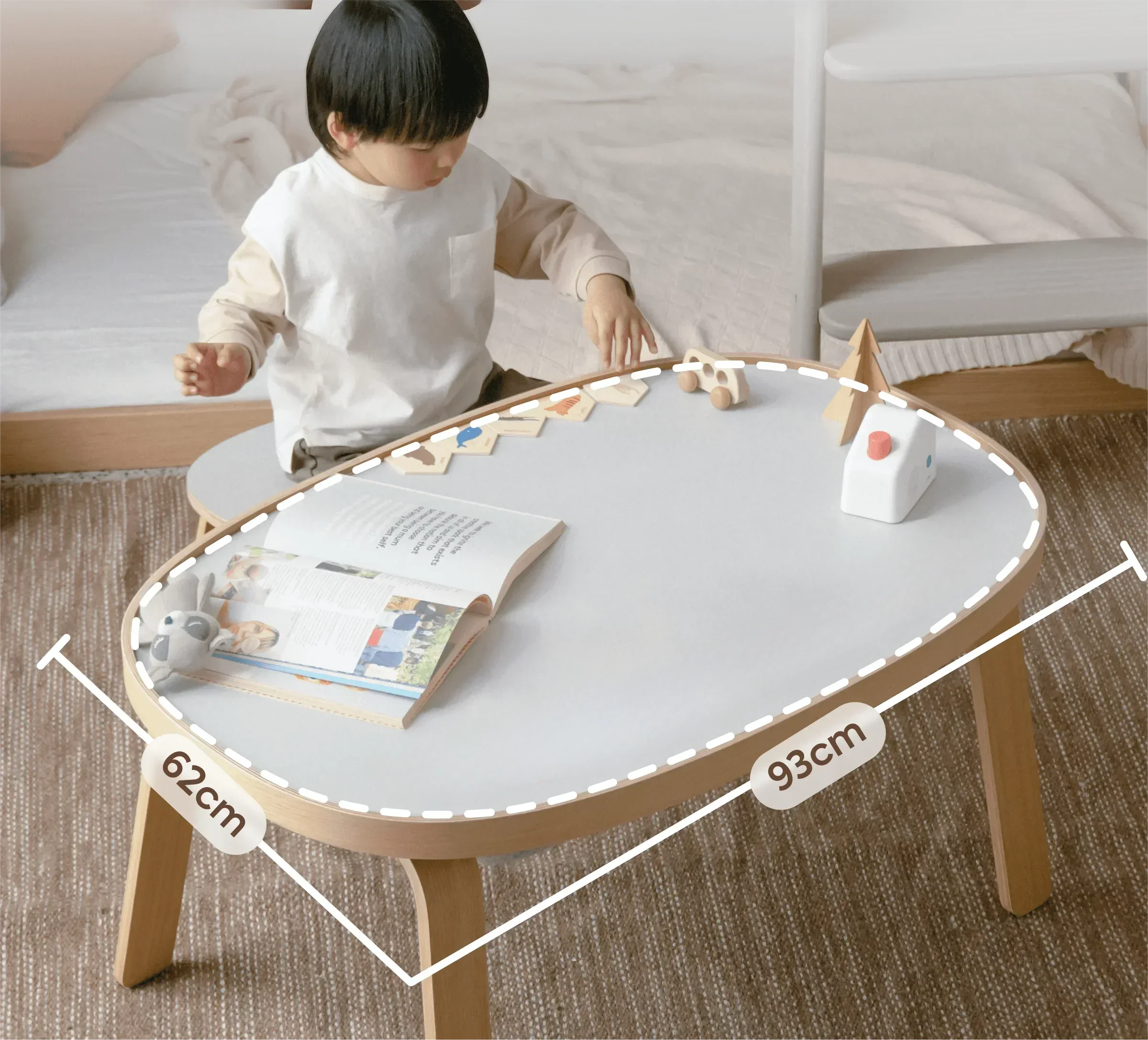 Round table simple coffee table small apartment living room oval children's play table tatami