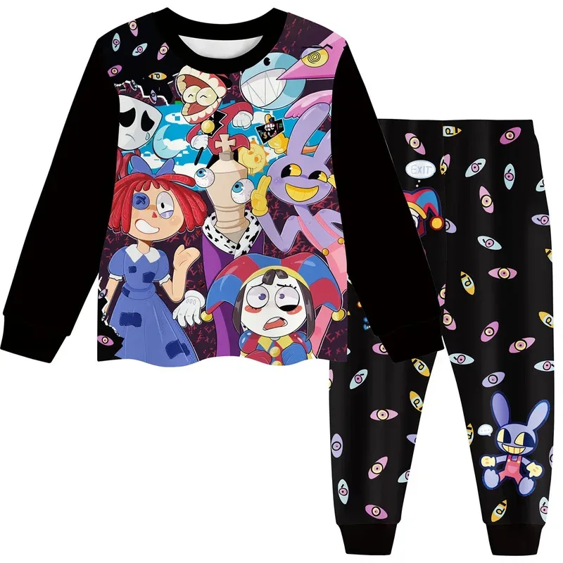 Film The Amazing Digital Circus Pigiama Pomni Jax Set di vestiti Baby Girl Sleepwear Suit Bambino Ragazzi Bambini a maniche lunghe + Pant 2 pezzi