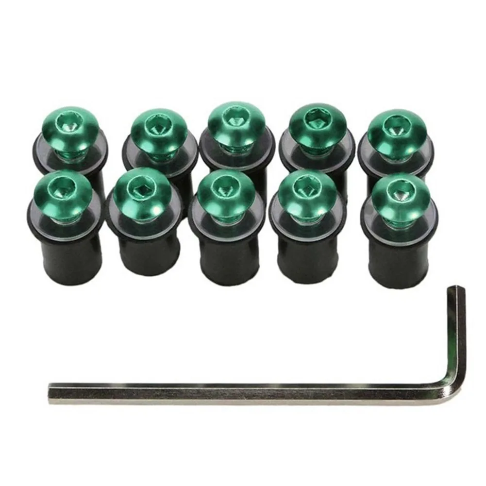 Set of 10 Aluminum Alloy Windshield Bolts Perfect Fasteners for Motorcycle Body Parts Installation and Modification