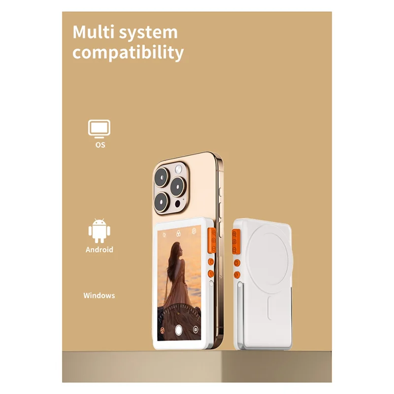 

SUNRI-Versatile RK-X40F Phone Selfie Monitor Screen Magnetic Mount For Smartphone Rear Camera Vlog Live Stream