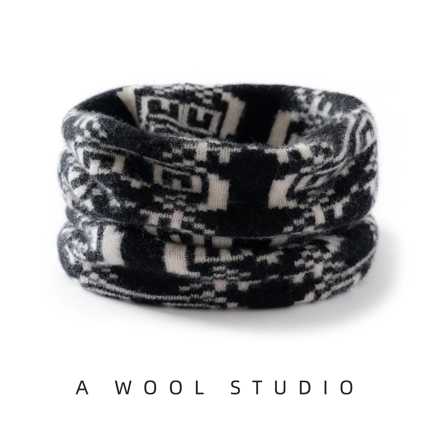 

ZOCEPT 100%Merino Wool Owl Pattern Scarf, Warm Woolen Knitted False Neck Scarf, Face Mask, Scarf, Hat And Hair Band In One Piece