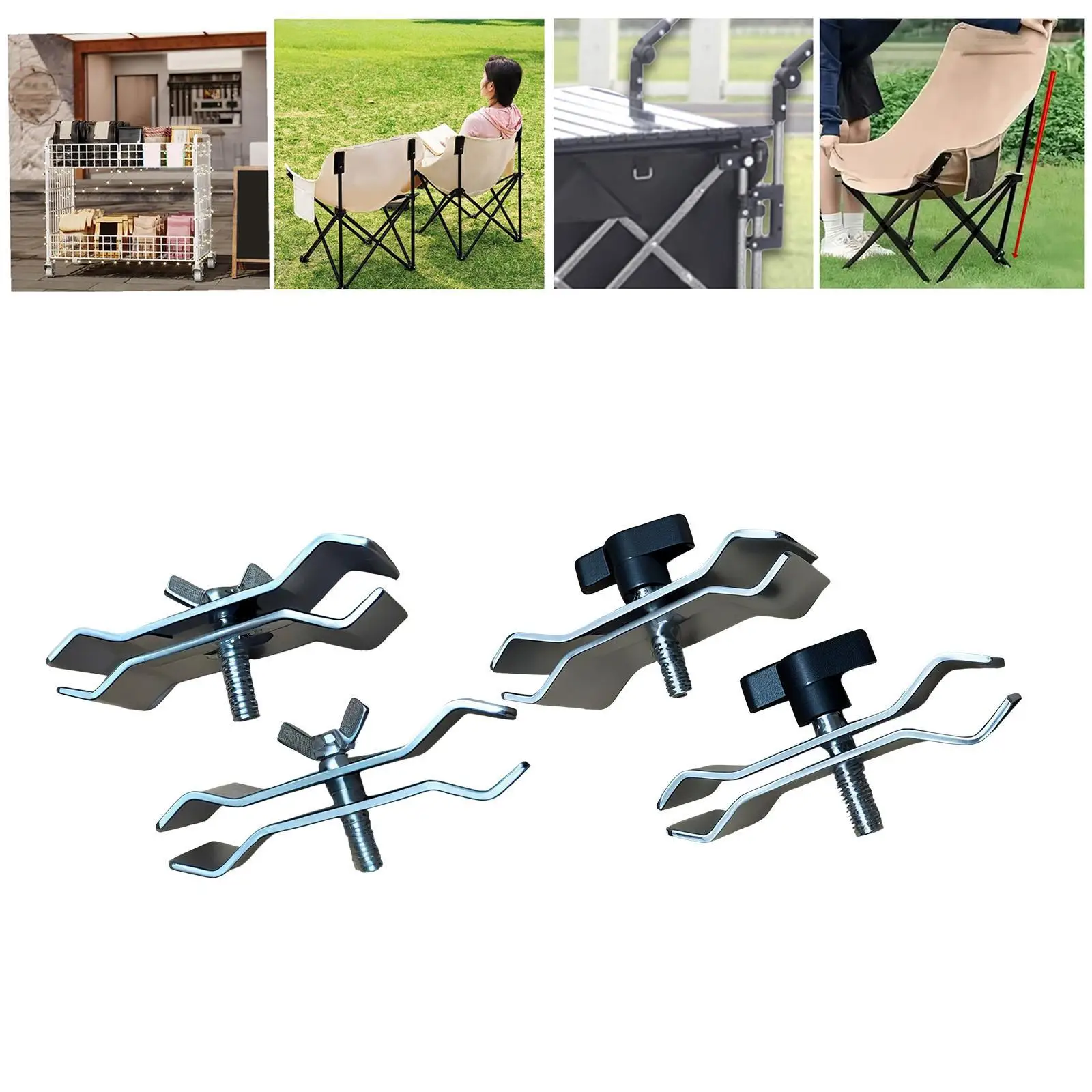 Outdoor Umbrella Clamp Umbrella Holder for Camping Trolley Lawn Deck Railing