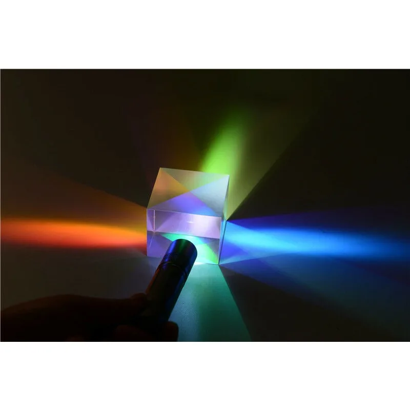 2.2X2.2X2.3cm Defective Dichroic Cube Prism 10 PCS RGB Combiner Splitter Cross Six Sides Glass Prism for Photography