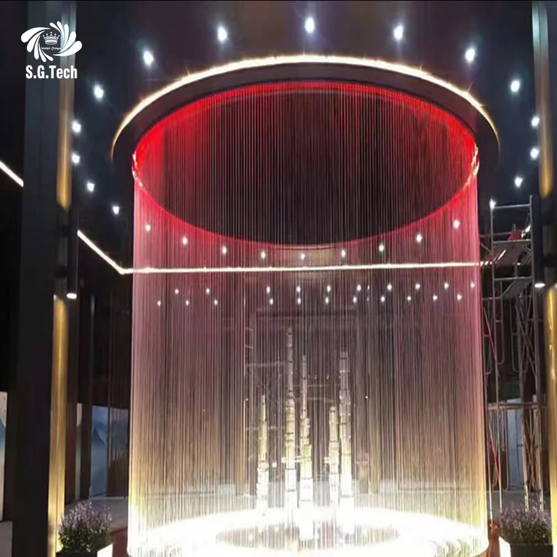 custom.Crown Customized Fountain String Curtain Stainless Steel Modern Style Waterfall in Decoration