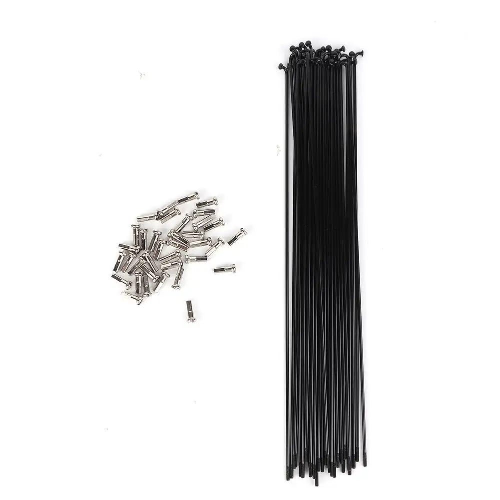 36Pcs 14G Steel Spokes w/ Nipple for Mountain Bike Wheel - 2mm Diameter, 259mm/261mm