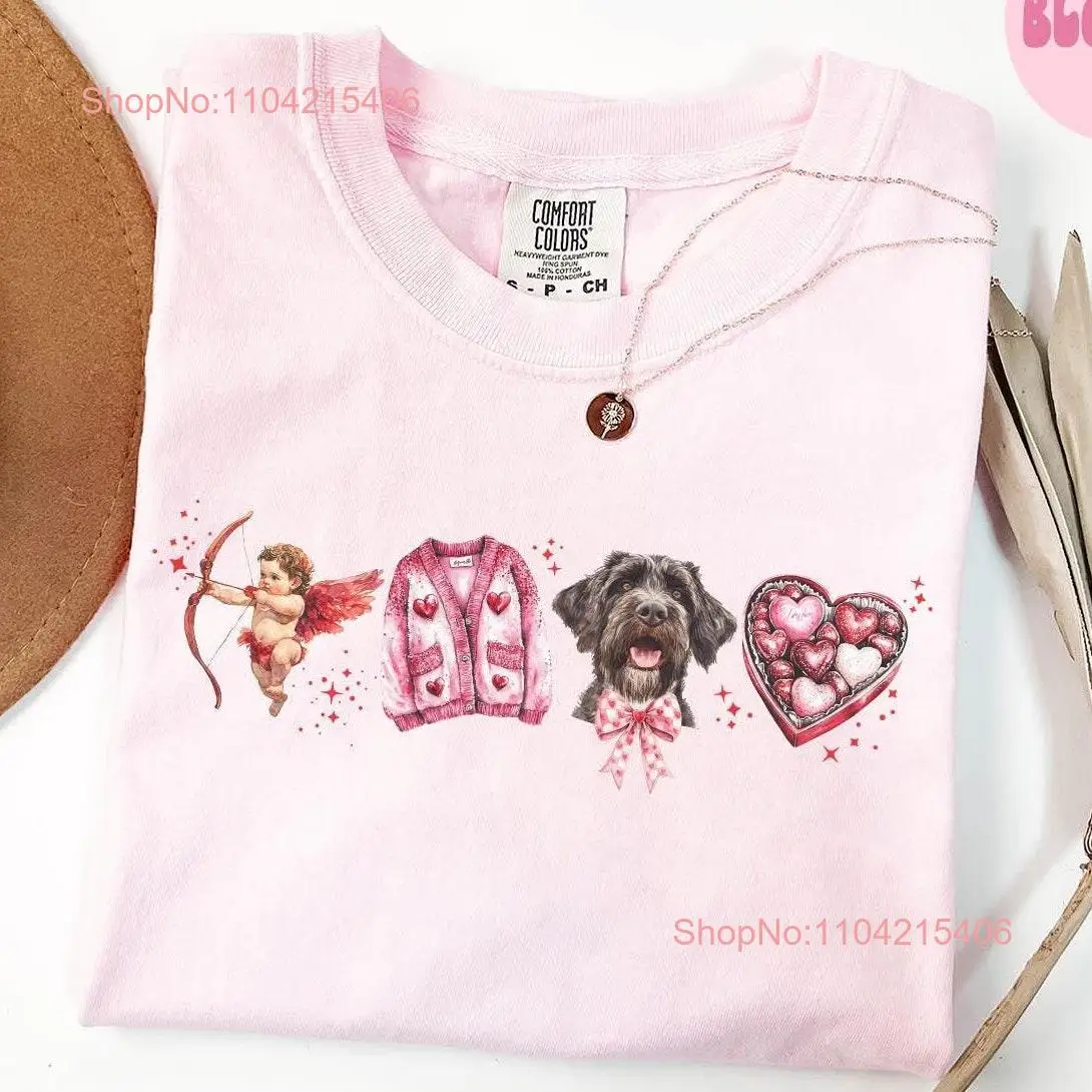 Wirehaired Pointing Griffon Dog Valentine's Day T Shirt s long or short sleeves