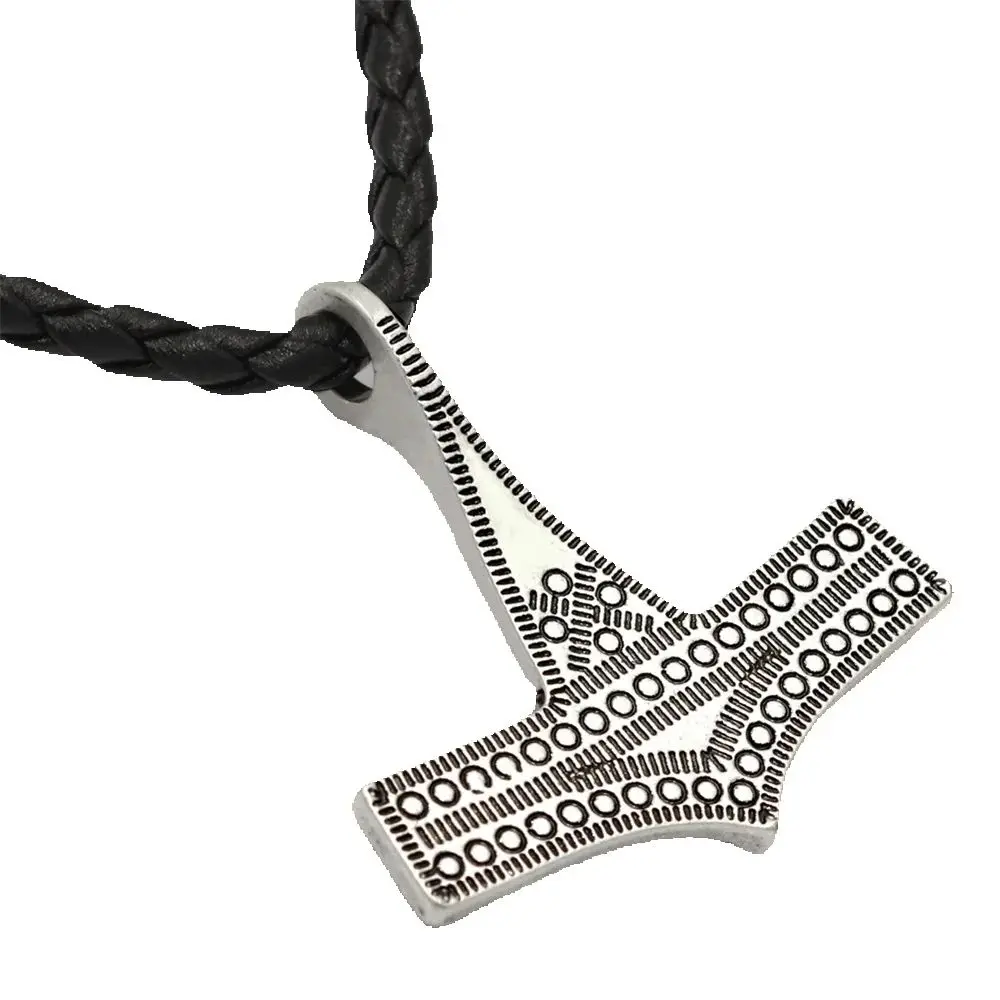 Norse 2018 Viking Jewelry Thor Hammer Mjolnir Amulet Scandinavian Male Pendant Necklace Gothic Jewerly
