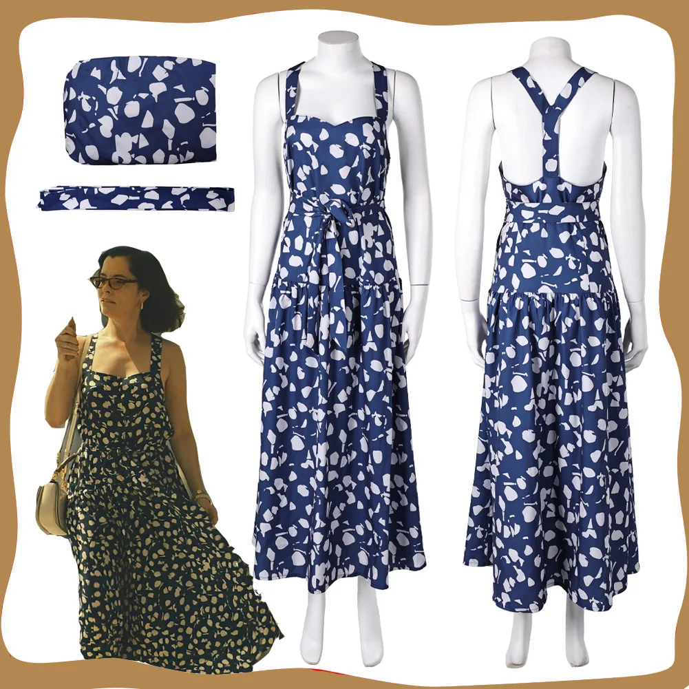 TV The White Lotus Kate Cosplay Costume Women Blue Sleeveless Dress for Female Girls Disguise Outfits Halloween Carnival Suit