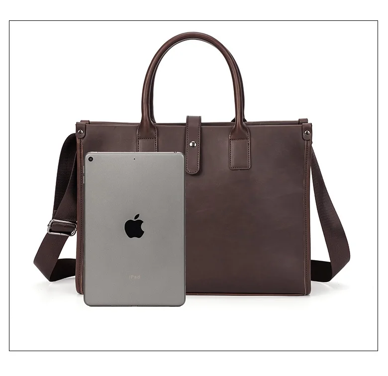 Hot Sale Crazy Horse Leather Handbag Man Retro Crossbody Bag Men Briefcase Fashion Shoulder Bag