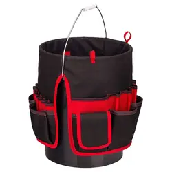 Bucket Organizer Pouch Storage Bag 42 Grids Pocket Gardening Tool Bag Garden Tool Pouch Electrician Hand Tool Bucket Organizer