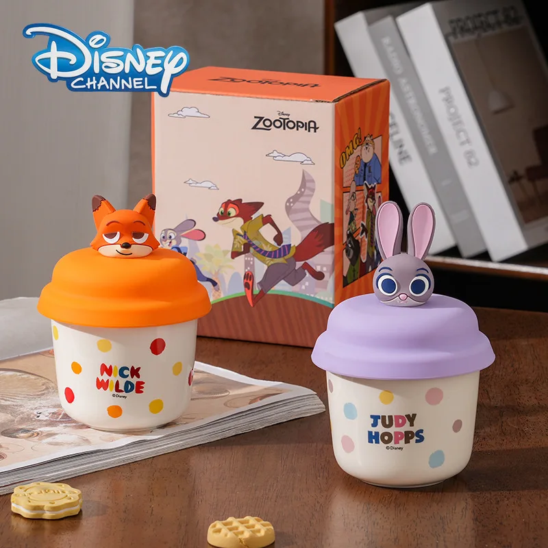 

Disney Mug with Lid Zootopia Nick Judy Ceramic Thick Cartoon Cute Figure Dormitory Office Home Coffee Milk Water Cup Couple Gift