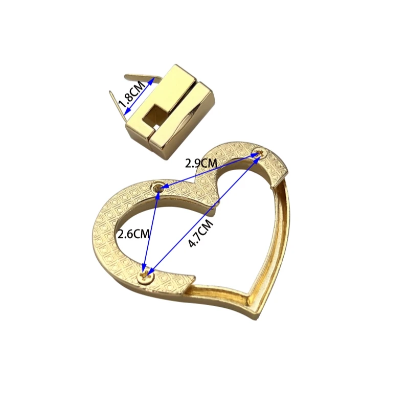 Metal Bag Lock Clasp Swivel Twist Turn Locks Buckles DIY Handbag Purse Hardware Zinc Alloy Heart Shape Clasps Closure Bags