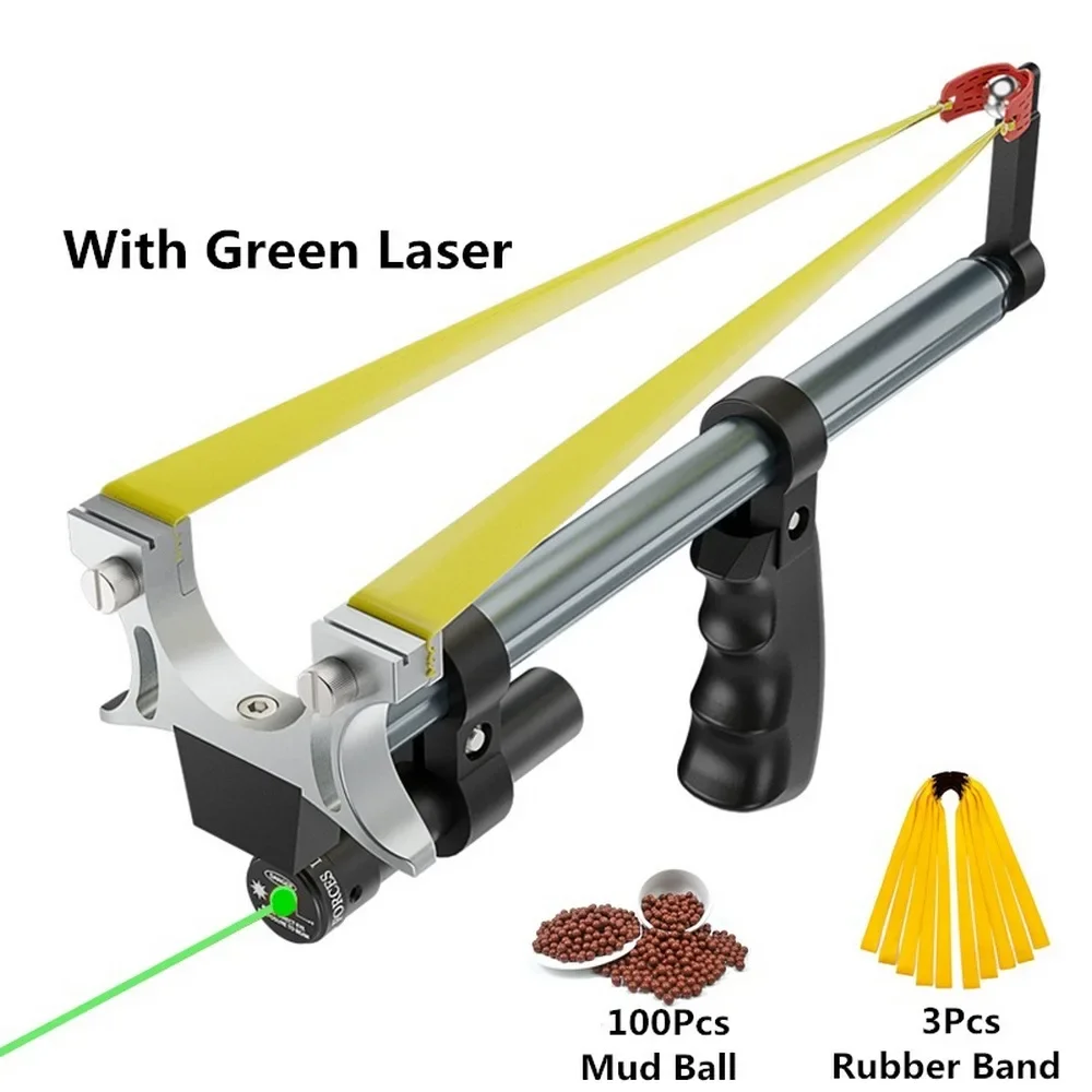 High Precision Telescopic Red/Green Laser Slingshot for Outdoor Hunting